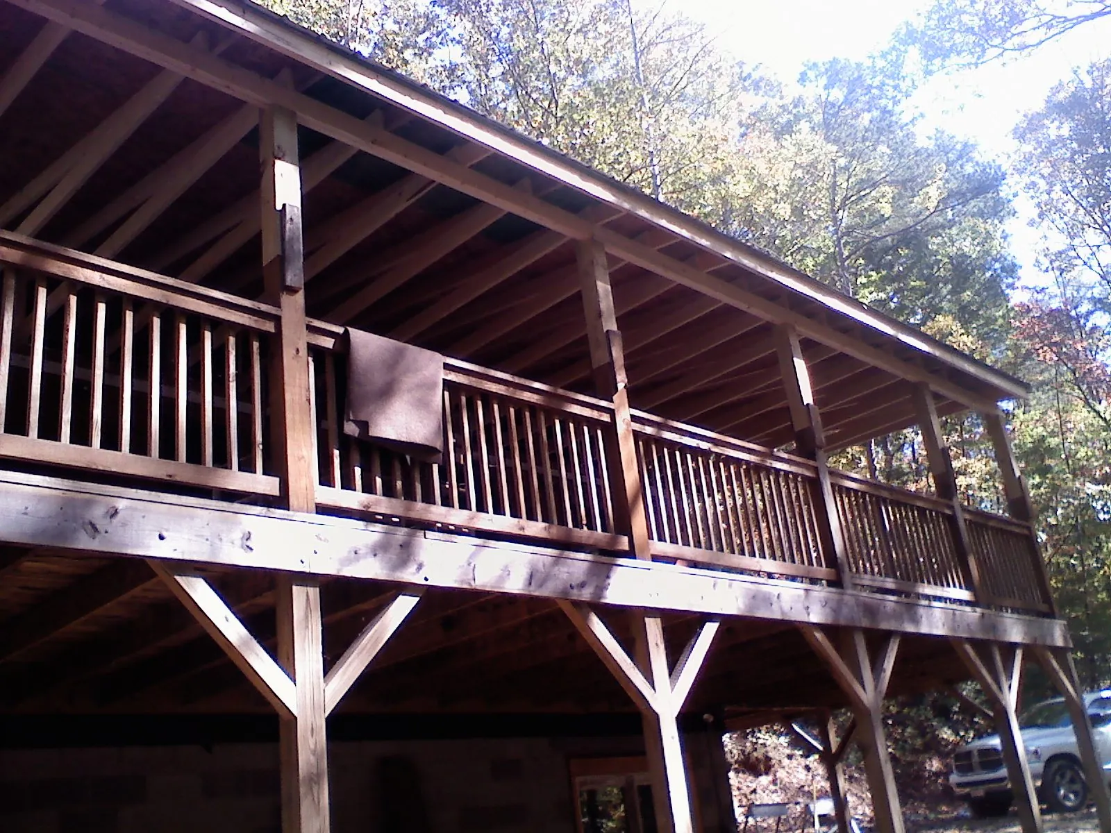 Timber framing under a new elevated porch and deck — Roof Leak Repair in Rockwood by Roofing Brothers